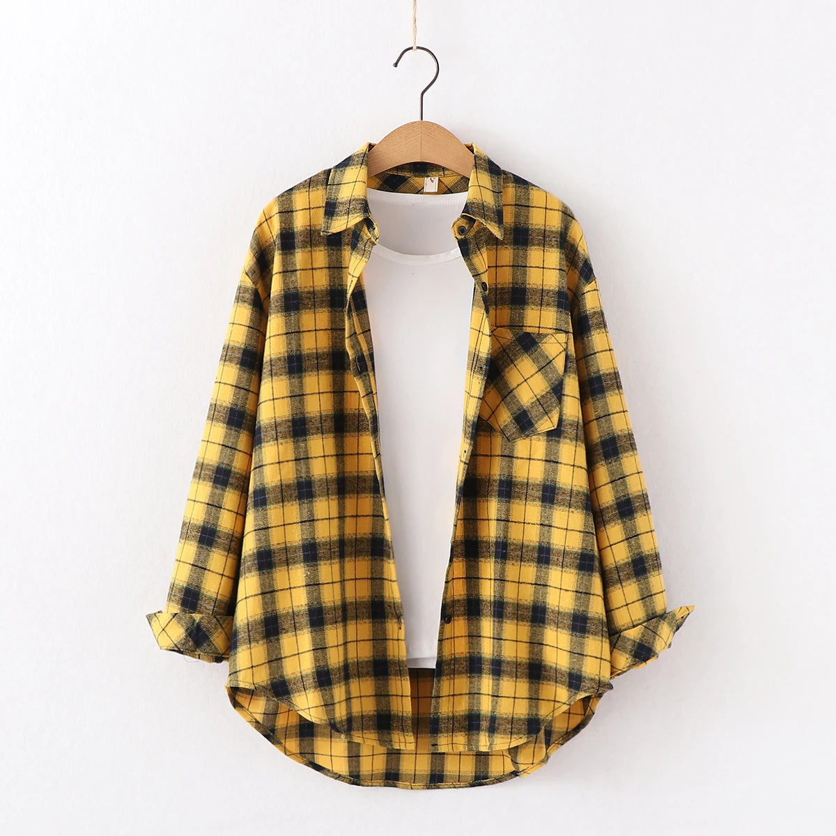 2025 Spring Loose Casual Womens Plaid Shirt Fresh College Style Long Sleeve Blouses And Tops Female Flannel Checked Clothes