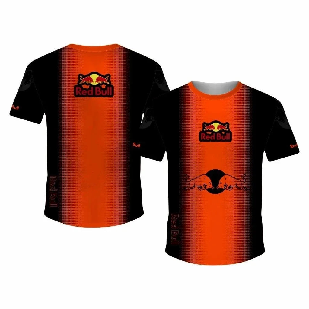 Red Bull Men's Summer 3D Printed Fashion Short Sleeve Oversized Men's T-Shirt Red Bull Racing Team Women's and Men's Tops