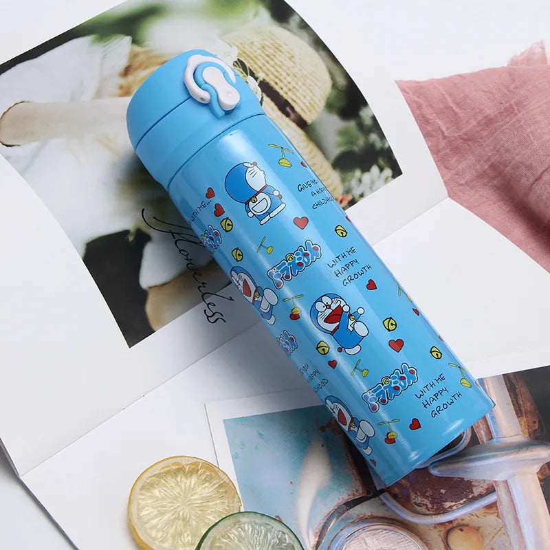 350/500ml Doraemon Hello Kitty Insulated Water Bottle New Kawaii Water Thermos Pink Stainless Steel
