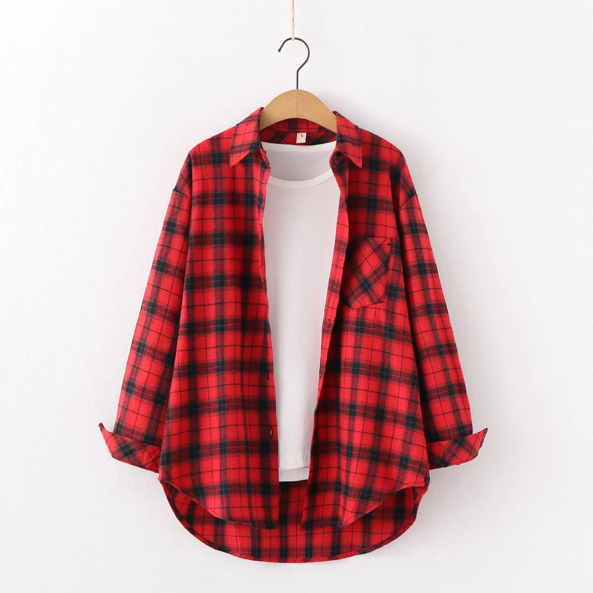 2025 Spring Loose Casual Womens Plaid Shirt Fresh College Style Long Sleeve Blouses And Tops Female Flannel Checked Clothes