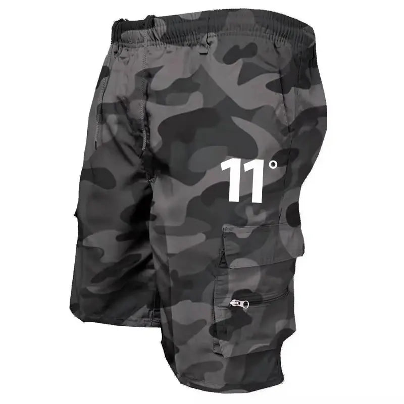 Clearance_Outdoor Cargo Shorts Male Overalls Elastic Waist Cycling Shorts Multi-pockets Loose Work Shorts Beach Sport Printed Tr