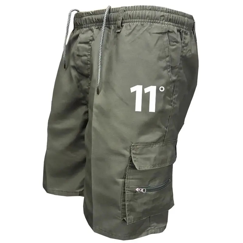 Clearance_Outdoor Cargo Shorts Male Overalls Elastic Waist Cycling Shorts Multi-pockets Loose Work Shorts Beach Sport Printed Tr
