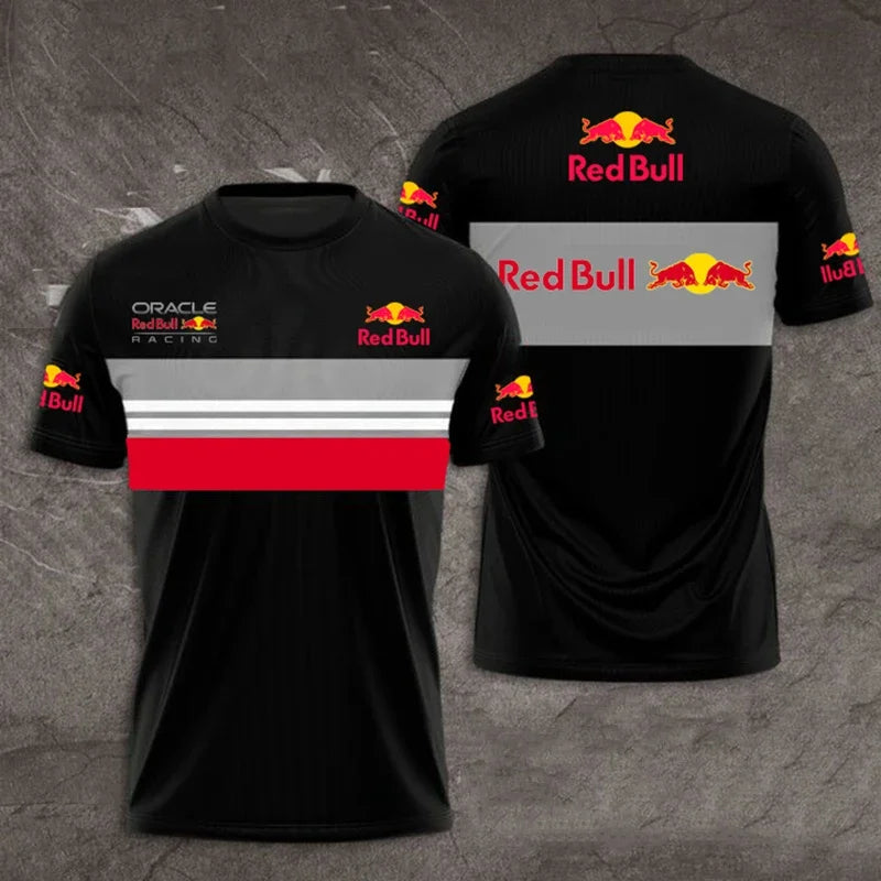 Red Bull Men's Summer 3D Printed Fashion Short Sleeve Oversized Men's T-Shirt Red Bull Racing Team Women's and Men's Tops