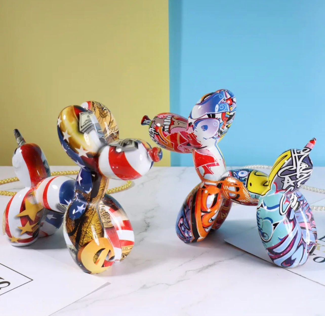 Graffiti Balloon Art Deco Dog Statue