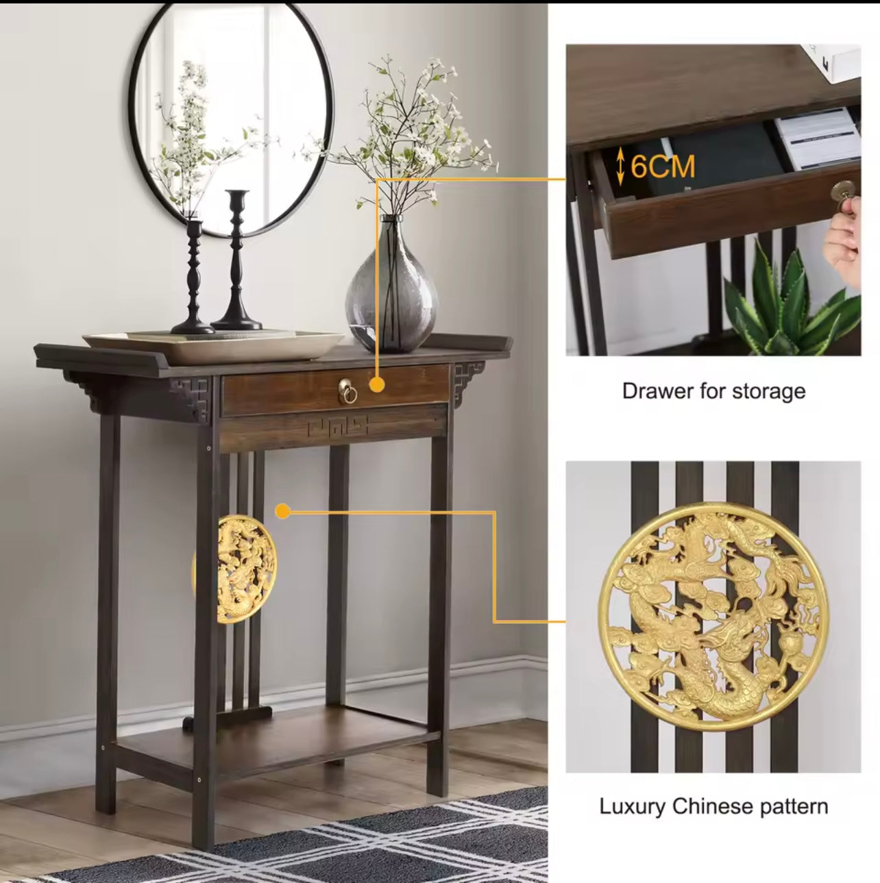 Vintage Rustic Console Table