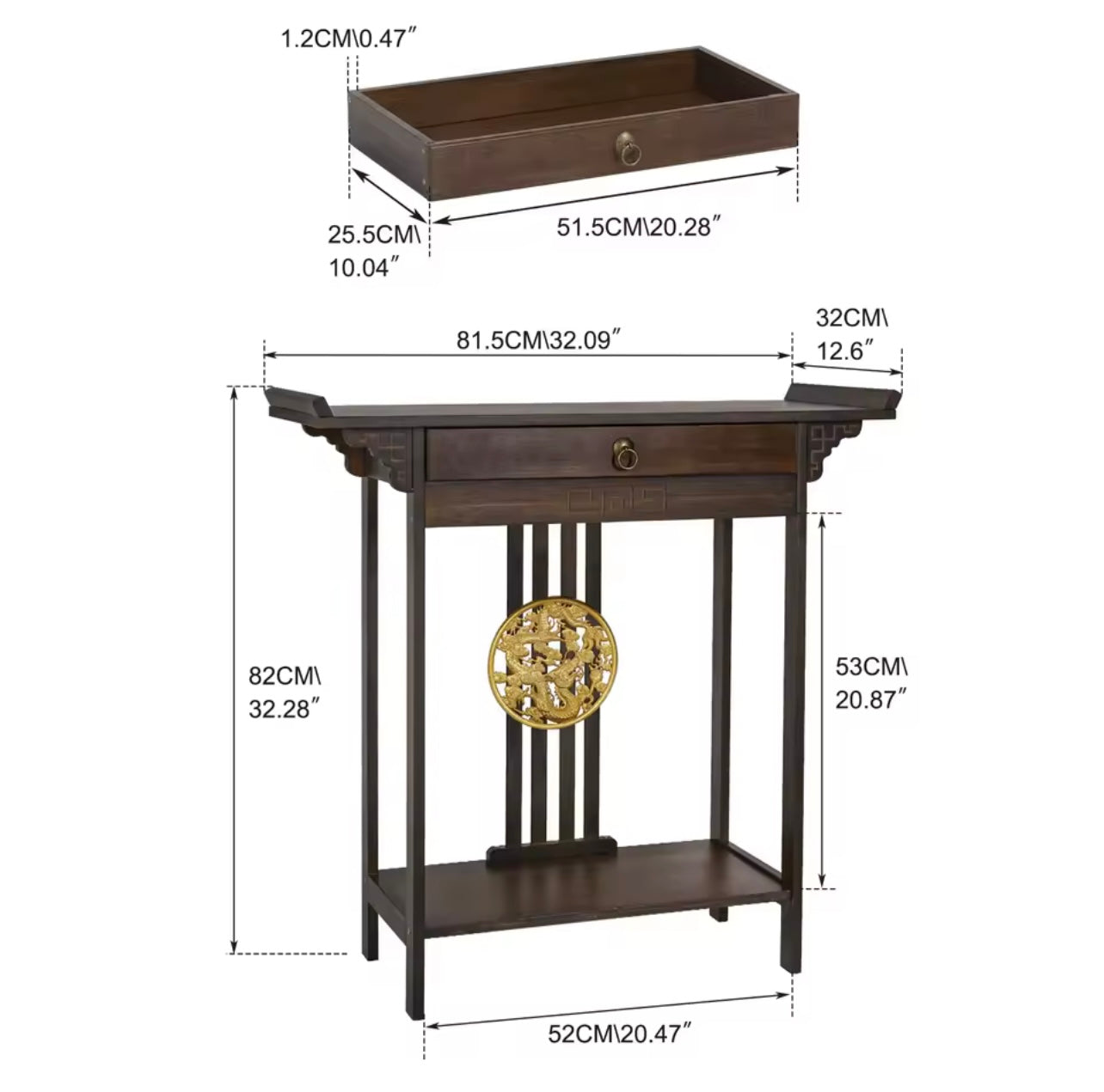 Vintage Rustic Console Table