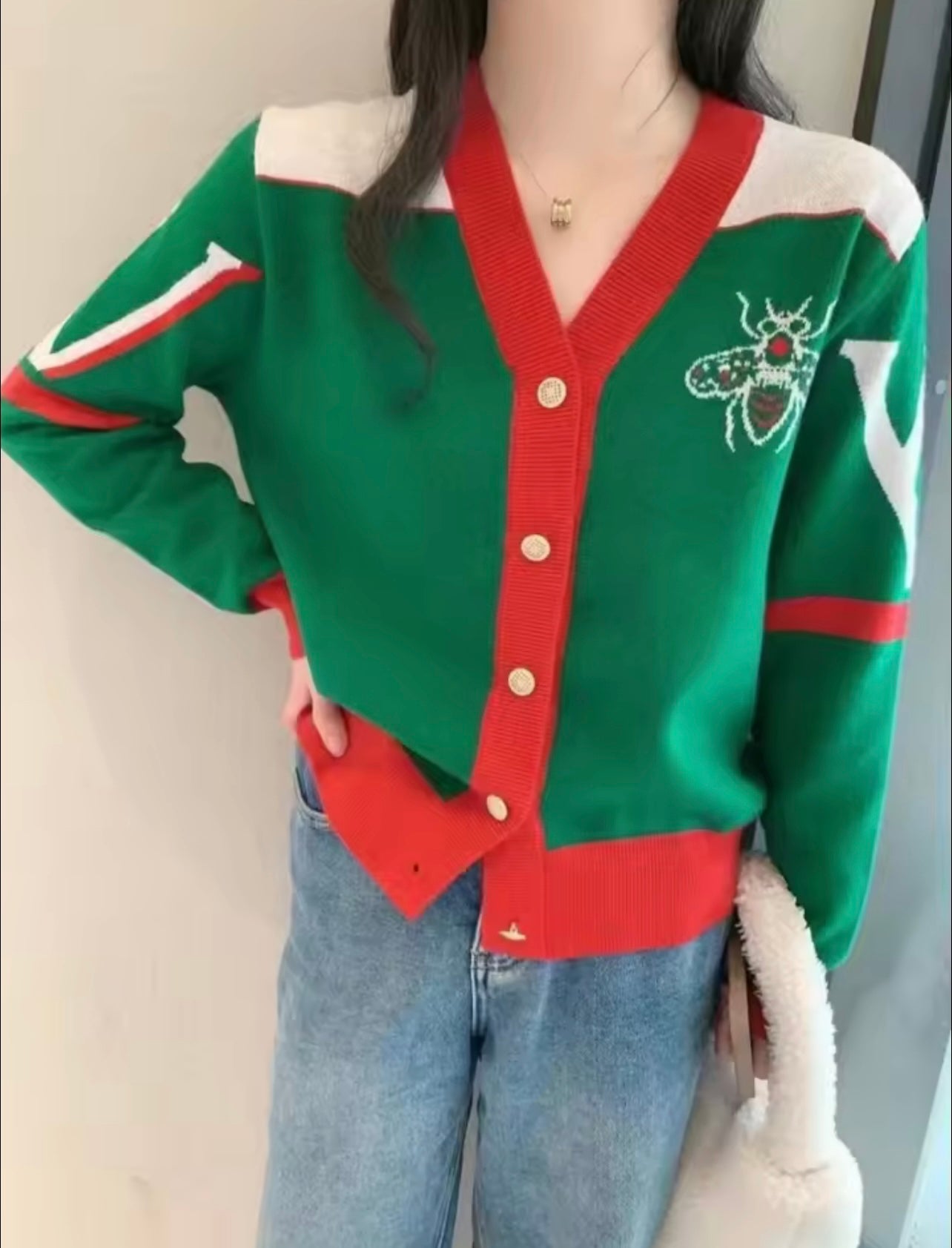 V Neck Casual Cardigan