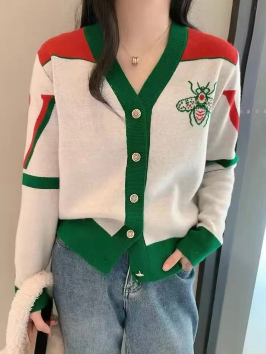 V Neck Casual Cardigan