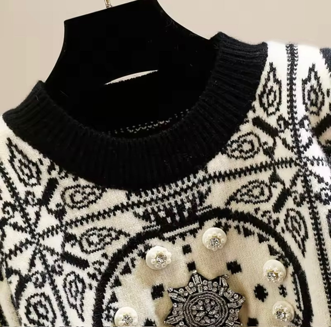 Button Brooch Jumper