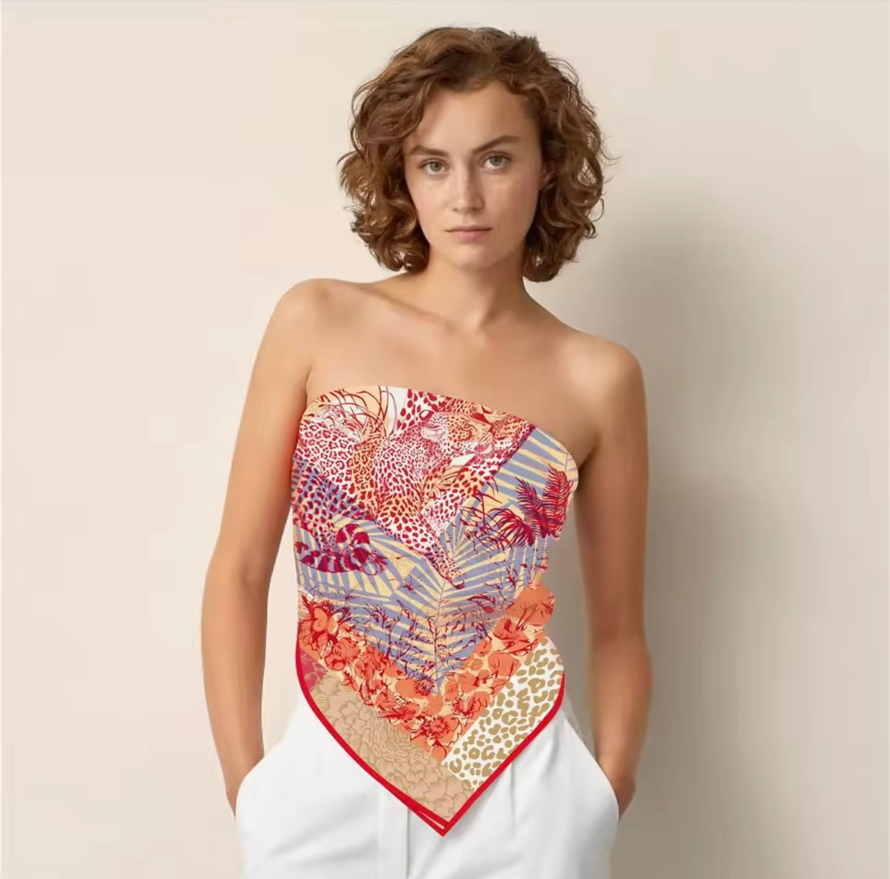 Luxury Double Sided Printing Silk Scarf 90x90cm