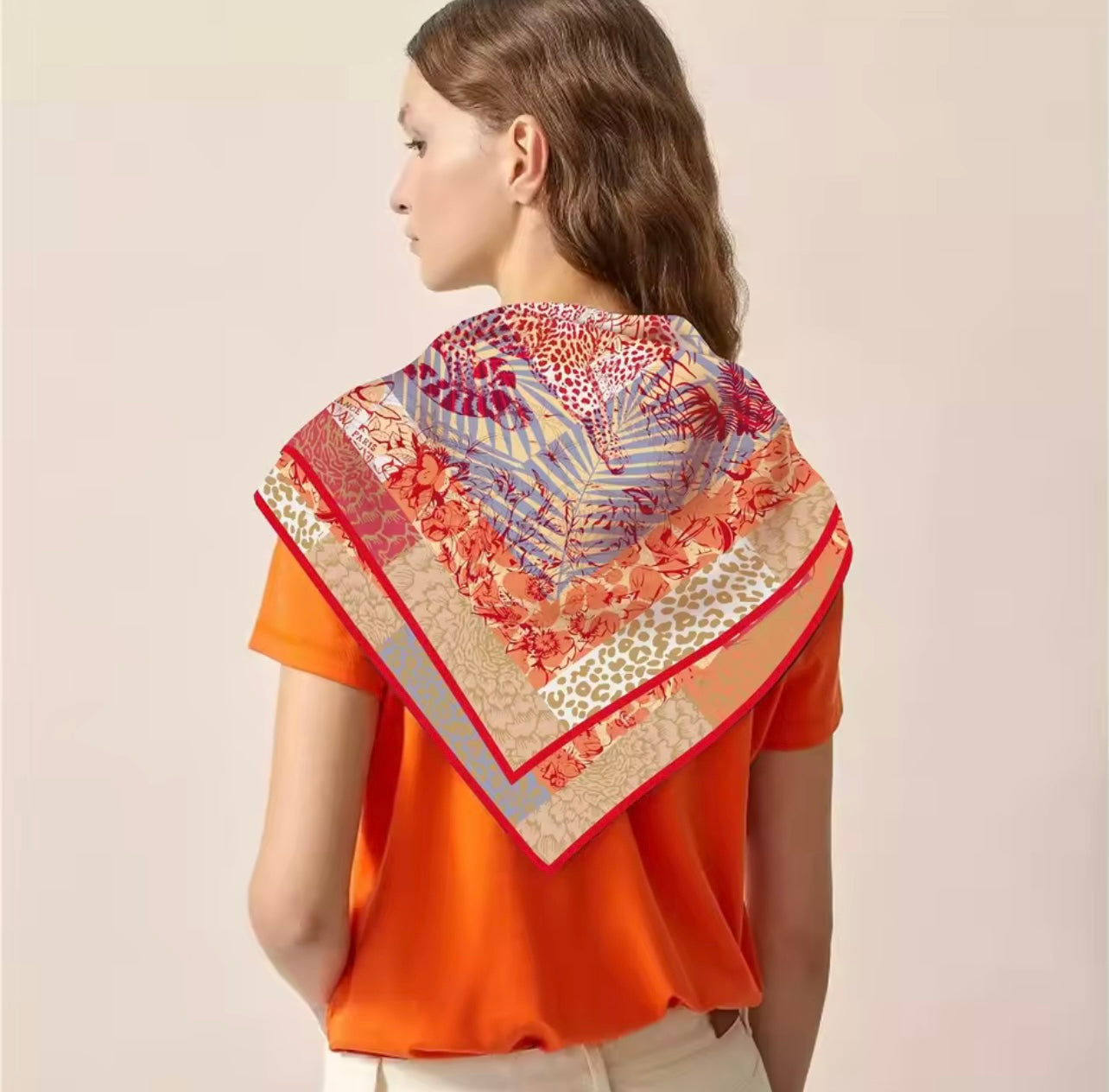 Luxury Double Sided Printing Silk Scarf 90x90cm