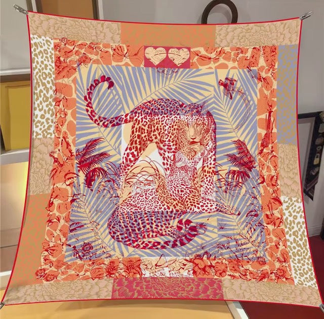 Luxury Double Sided Printing Silk Scarf 90x90cm