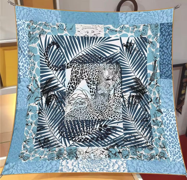 Luxury Double Sided Printing Silk Scarf 90x90cm