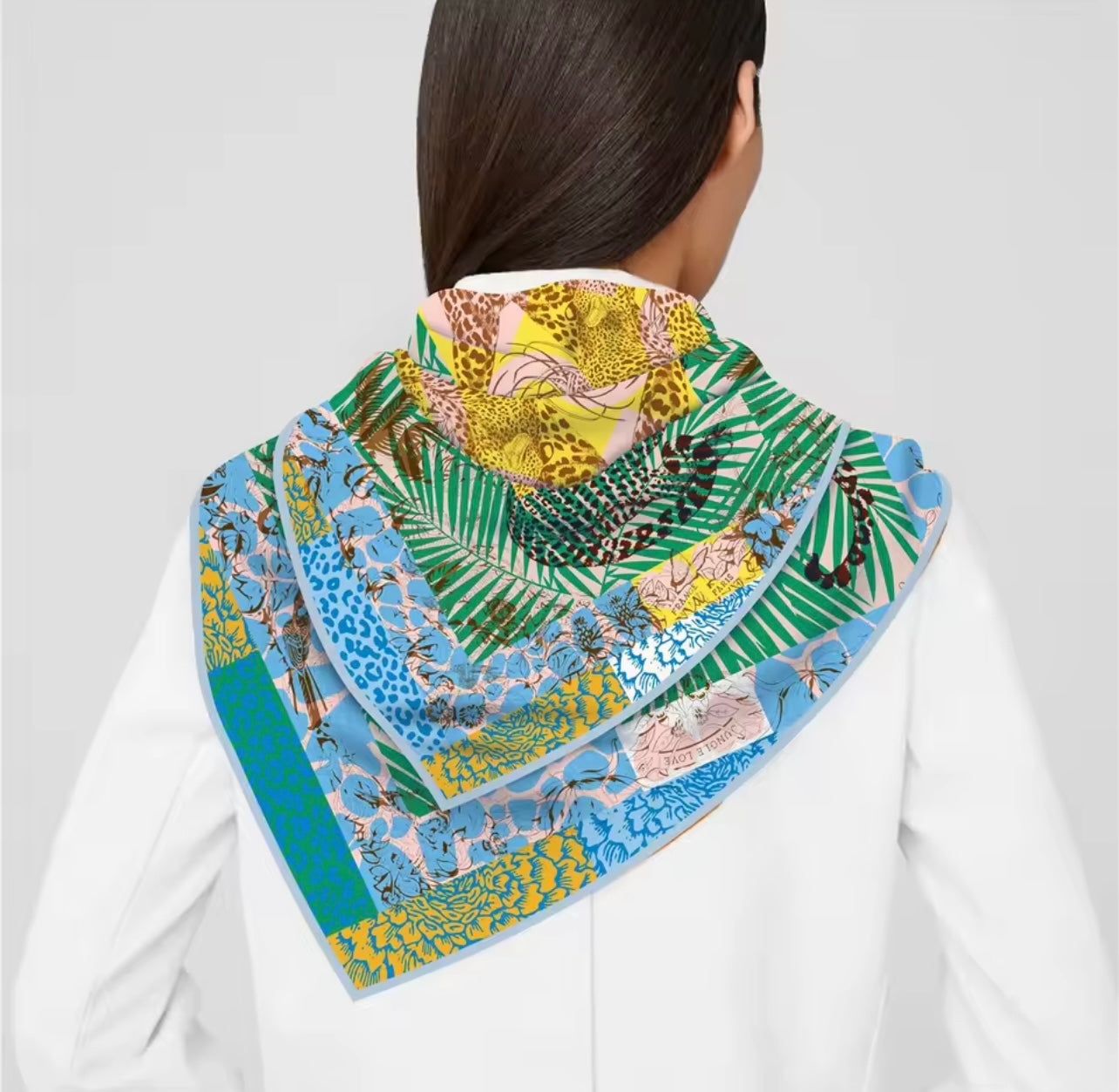 Luxury Double Sided Printing Silk Scarf 90x90cm