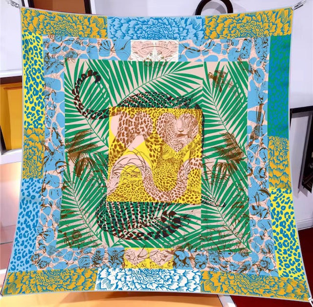 Luxury Double Sided Printing Silk Scarf 90x90cm