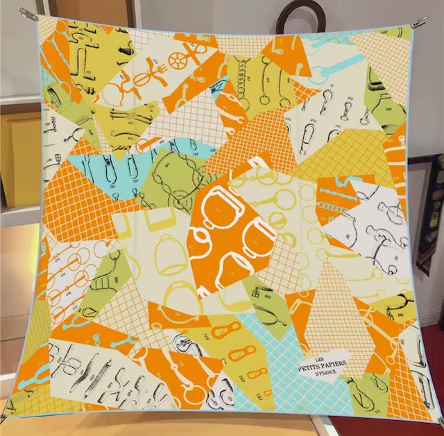 Luxury Double Sided Printing Silk Scarf 90x90cm