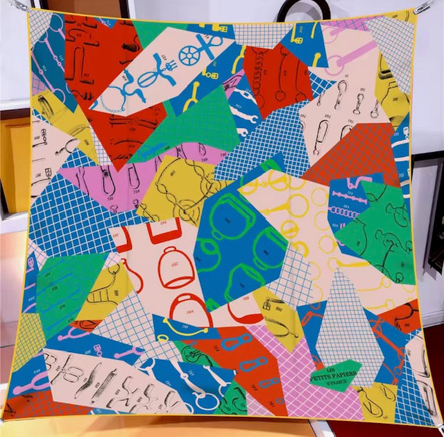 Luxury Double Sided Printing Silk Scarf 90x90cm