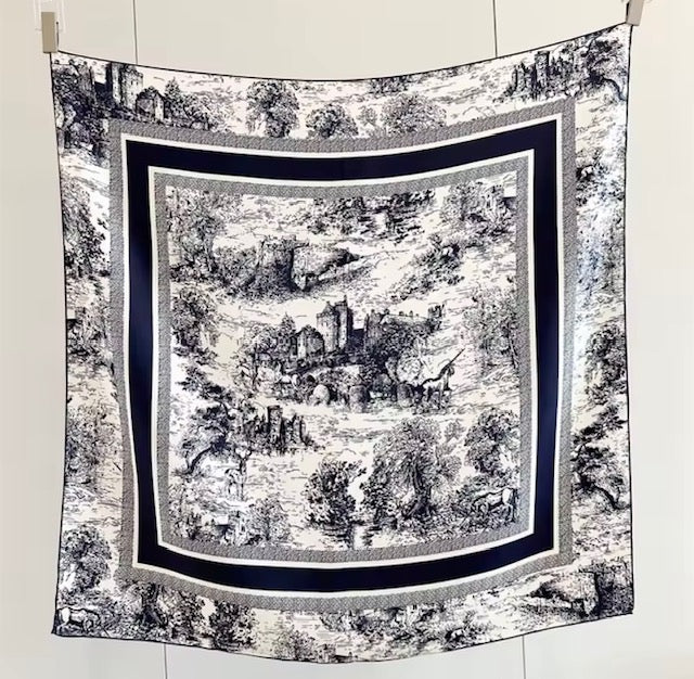 Luxury 100% Mulberry Silk Scarf 90x90cms