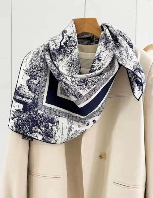 Luxury 100% Mulberry Silk Scarf 90x90cms