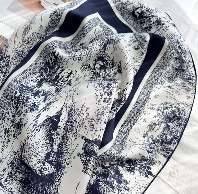 Luxury 100% Mulberry Silk Scarf 90x90cms