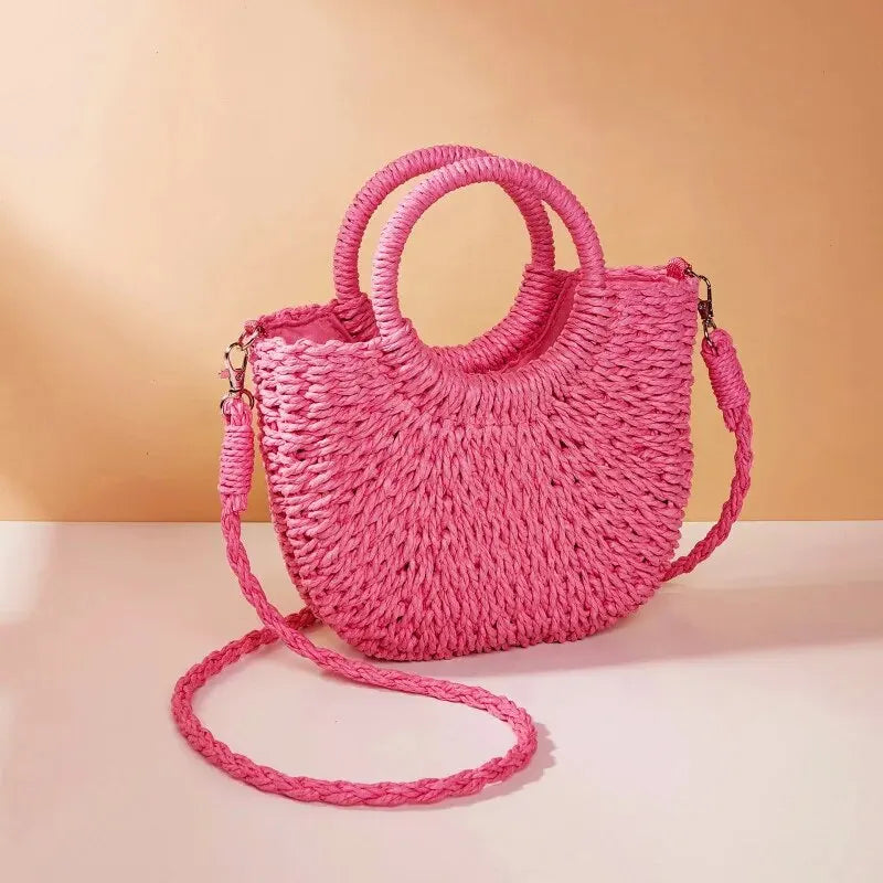 Handwoven Straw Rattan Large Capacity Beach & Crossbody Bag
