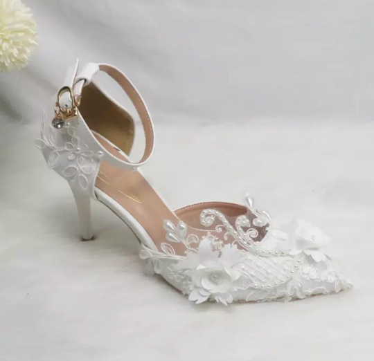 Lace Wedding Shoes Various Heel Styles