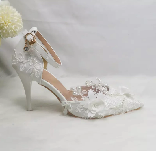 Lace Wedding Shoes Various Heel Styles