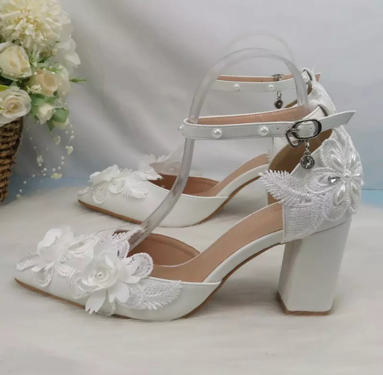 Lace Wedding Shoes Various Heel Styles
