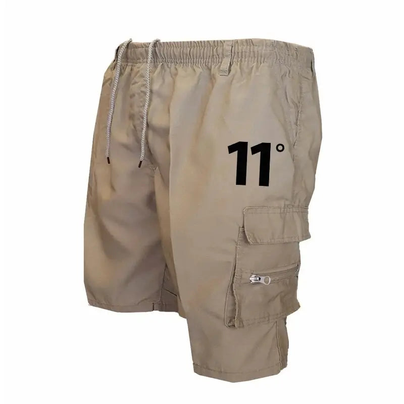 Clearance_Outdoor Cargo Shorts Male Overalls Elastic Waist Cycling Shorts Multi-pockets Loose Work Shorts Beach Sport Printed Tr