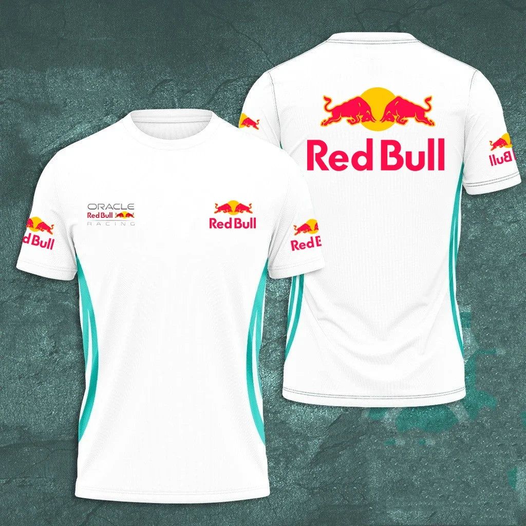 Red Bull Men's Summer 3D Printed Fashion Short Sleeve Oversized Men's T-Shirt Red Bull Racing Team Women's and Men's Tops