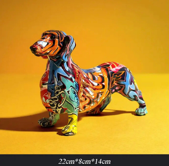 Dachshund Graffiti Dog Sculpture