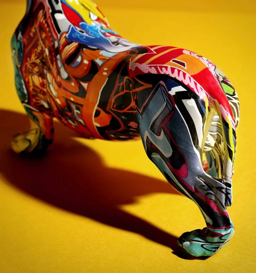 Dachshund Graffiti Dog Sculpture