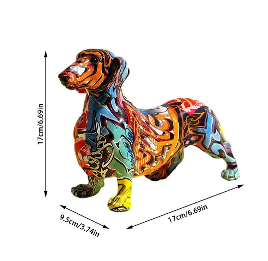 Dachshund Graffiti Dog Sculpture
