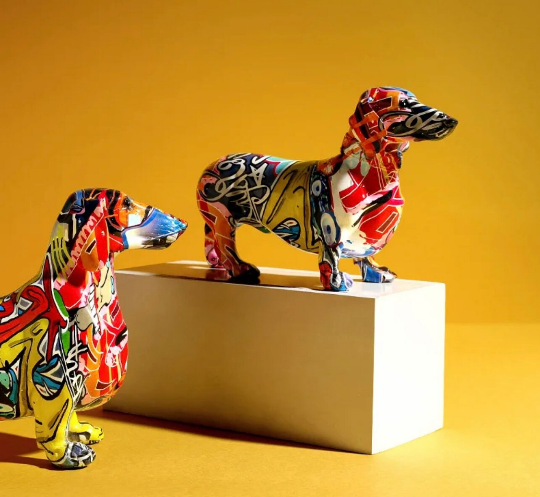 Dachshund Graffiti Dog Sculpture