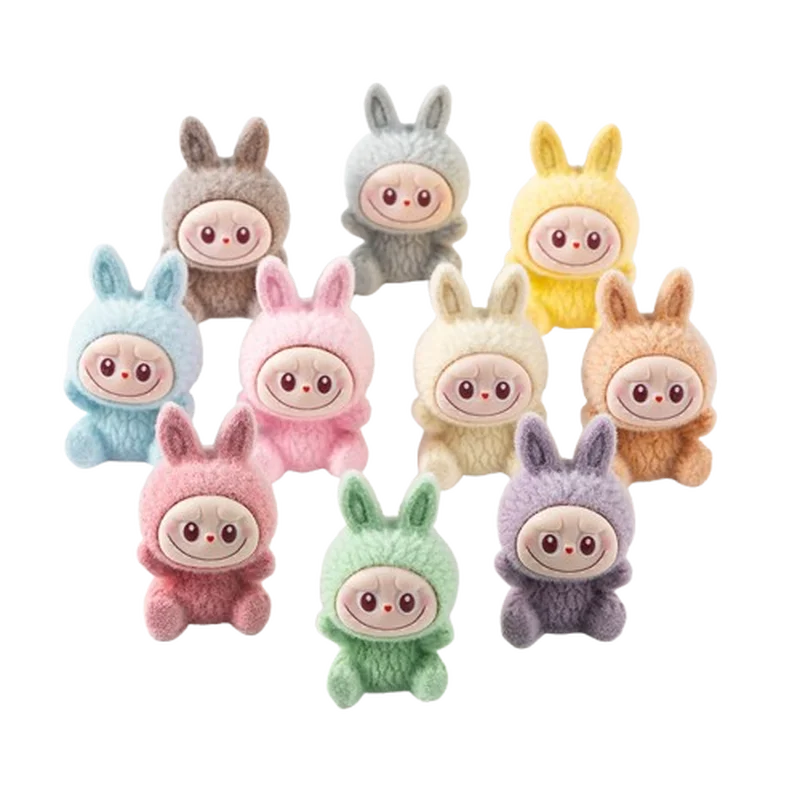Labubu New Plush Series Cute Granule Blind Box Labu Diy Accessories Blind Bag Pendant Cute Doll Trendy Play Resin Small Ornament