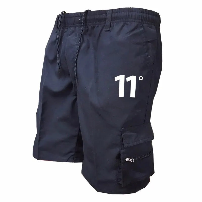 Clearance_Outdoor Cargo Shorts Male Overalls Elastic Waist Cycling Shorts Multi-pockets Loose Work Shorts Beach Sport Printed Tr