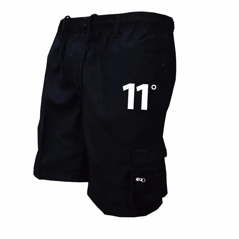 Clearance_Outdoor Cargo Shorts Male Overalls Elastic Waist Cycling Shorts Multi-pockets Loose Work Shorts Beach Sport Printed Tr