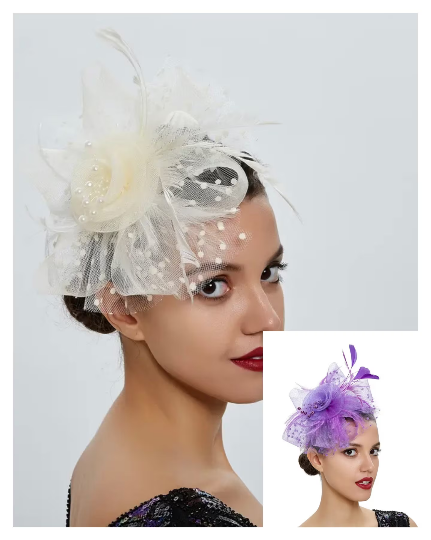 Feather and Net Fascinator