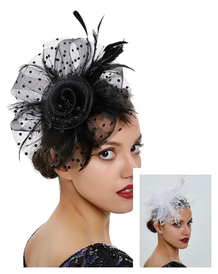 Feather and Net Fascinator