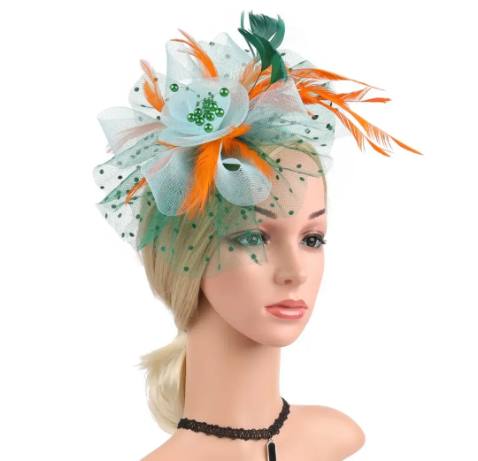 Feather and Net Fascinator