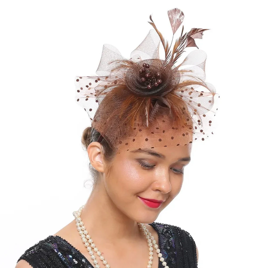 Feather and Net Fascinator