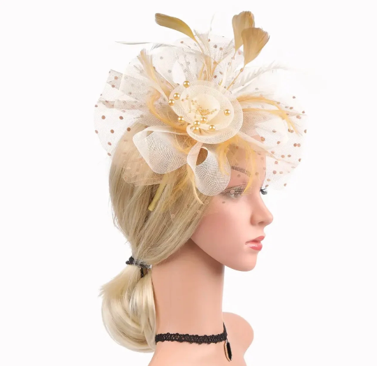 Feather and Net Fascinator
