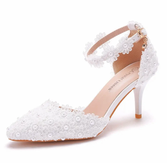 Lace Wedding Shoes - Varied Heel Heights