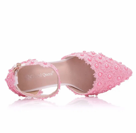 Lace Wedding Shoes - Varied Heel Heights