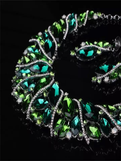 Luxury Retro Vintage Statement Necklace Earring Set