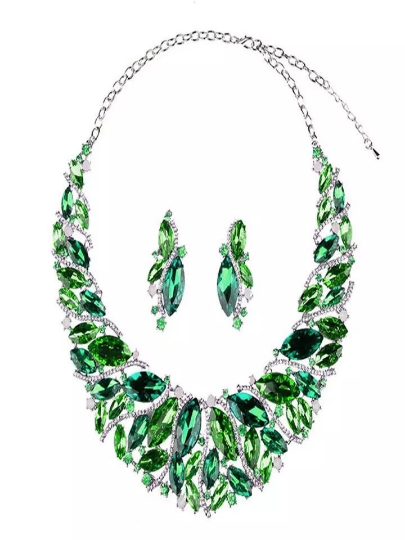Luxury Retro Vintage Statement Necklace Earring Set