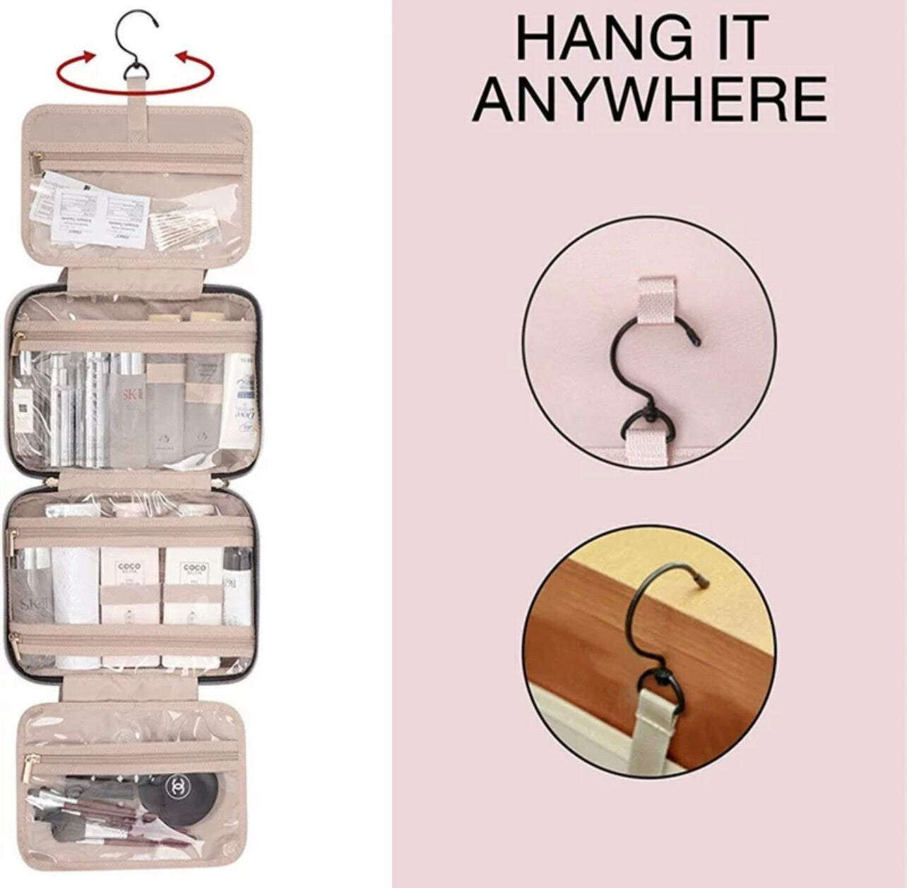 Large Capacity Travel Hanging Toiletry Bag