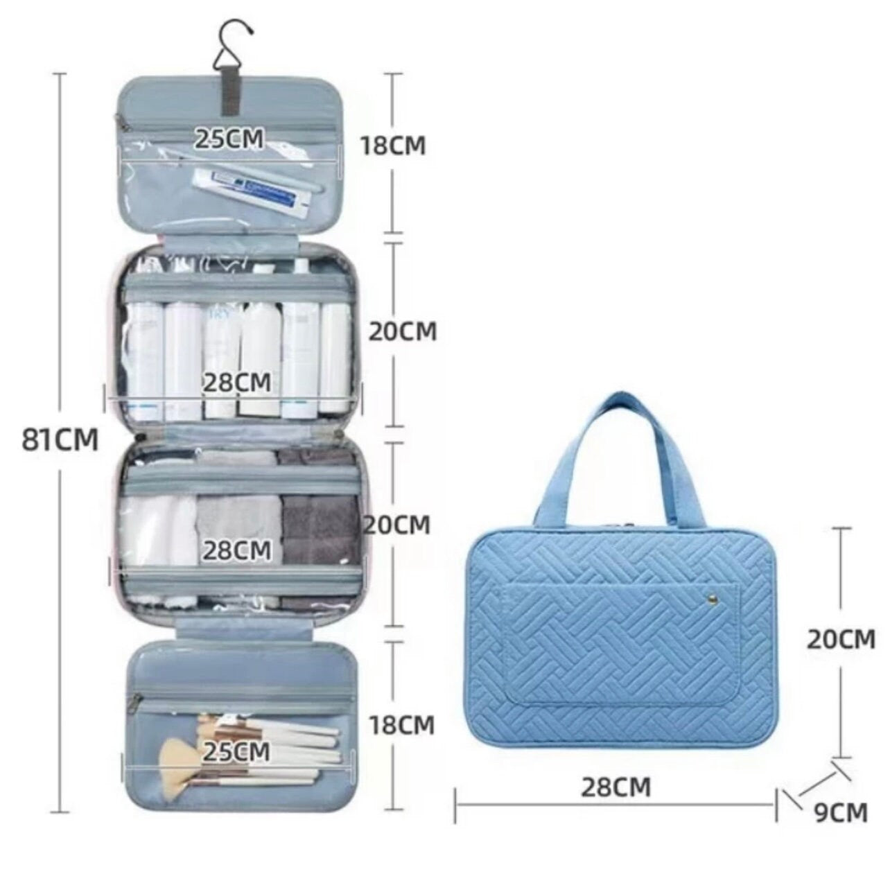 Large Capacity Travel Hanging Toiletry Bag
