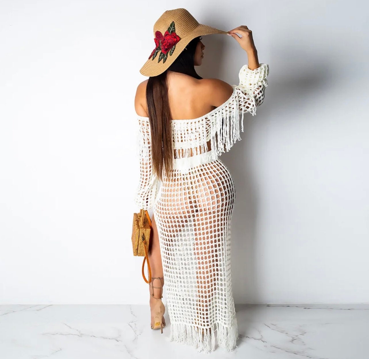 Knitted Crop Top and Maxi Skirt