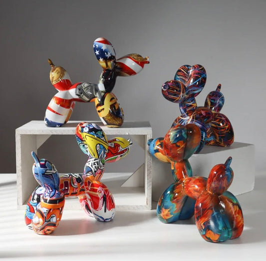 Graffiti Balloon Art Deco Dog Statue